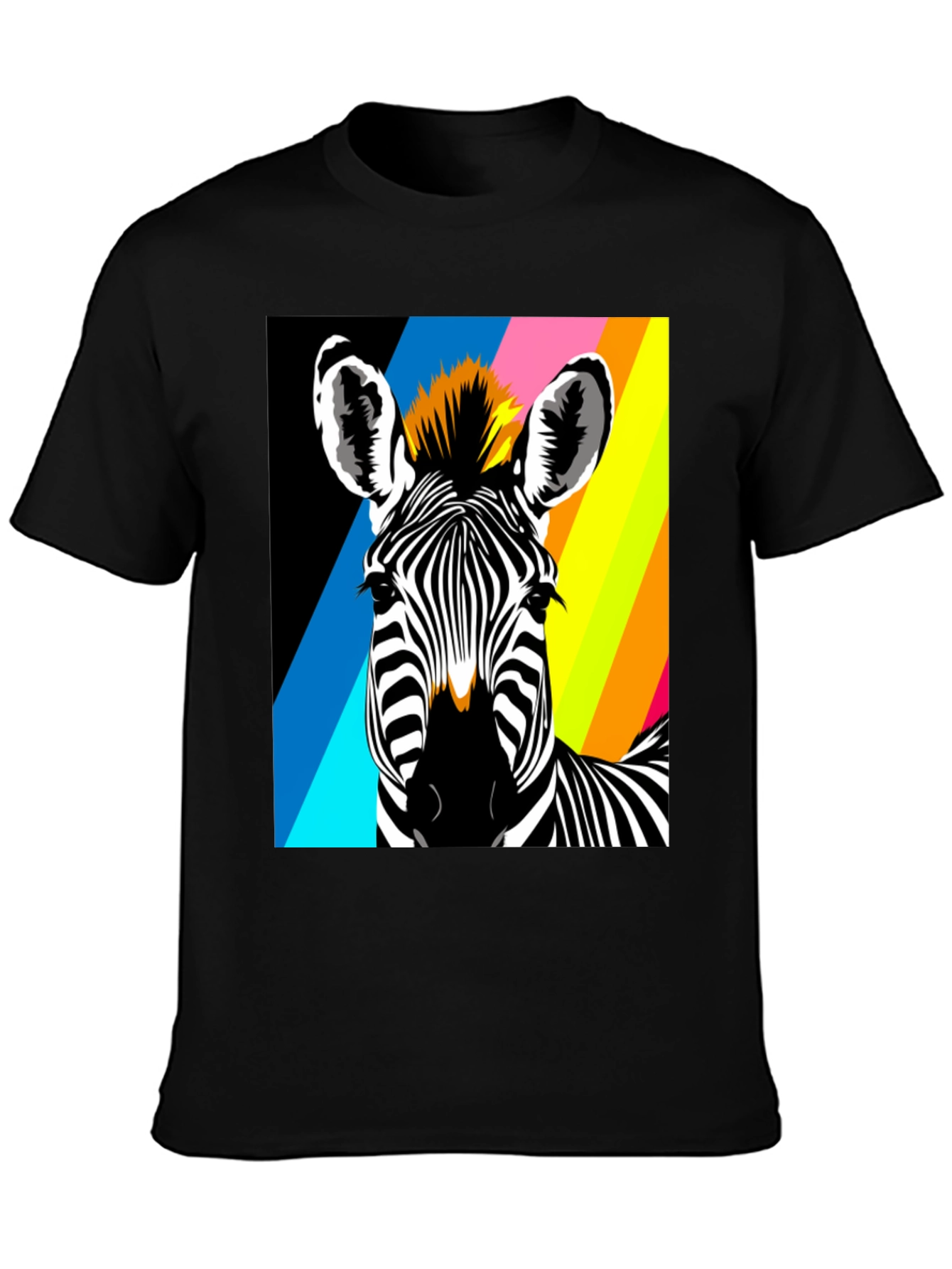 Zebra Pop Art Graphic Tee - Bold Animal Print T-Shirt