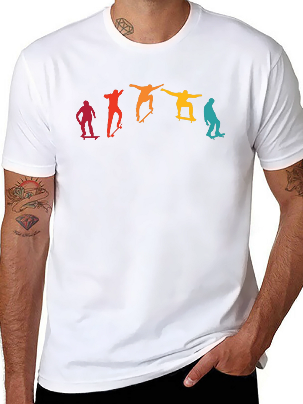 Retro Skateboarder Tee - Cool Graphic Print