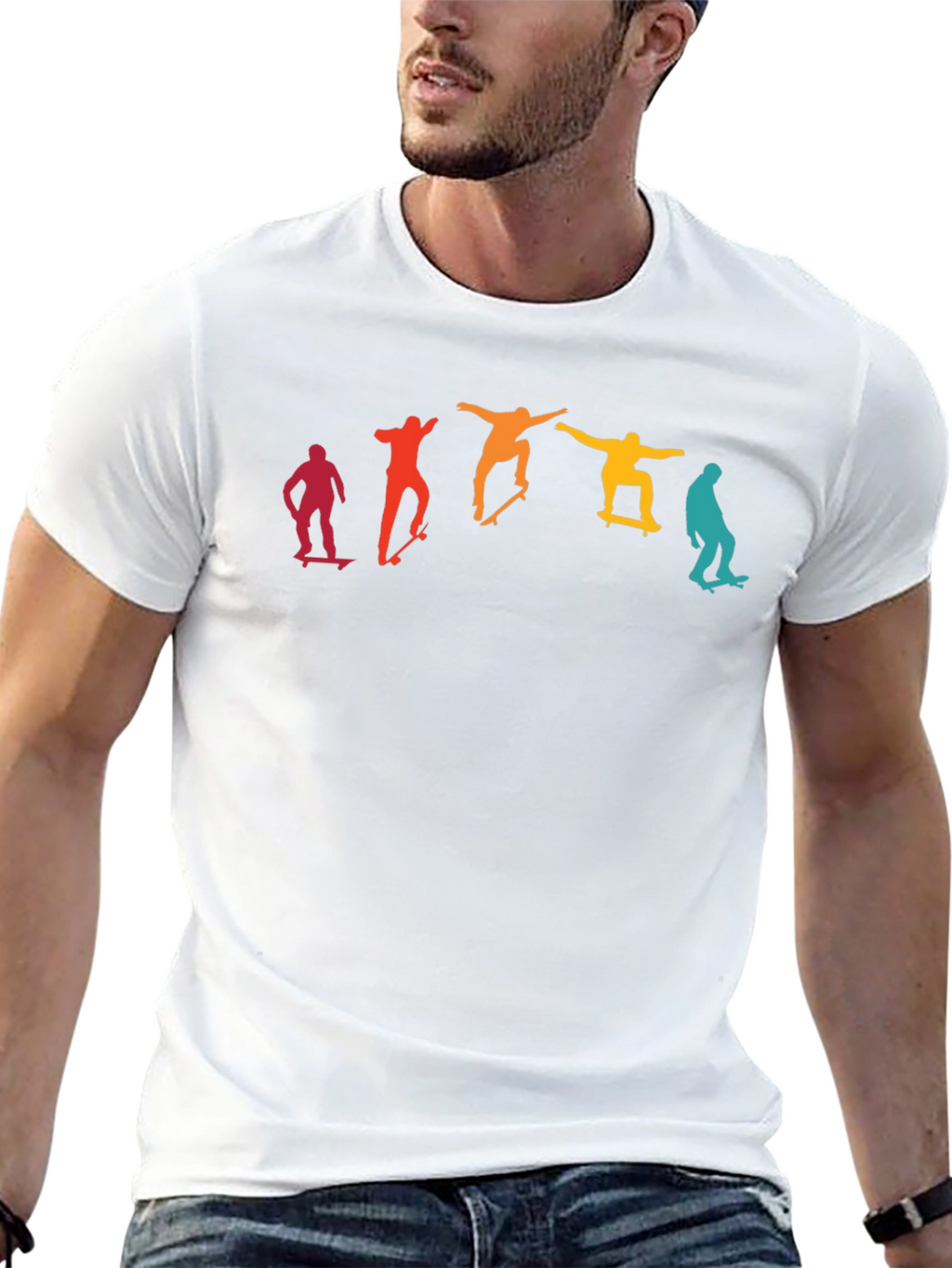 Retro Skateboarder Tee - Cool Graphic Print