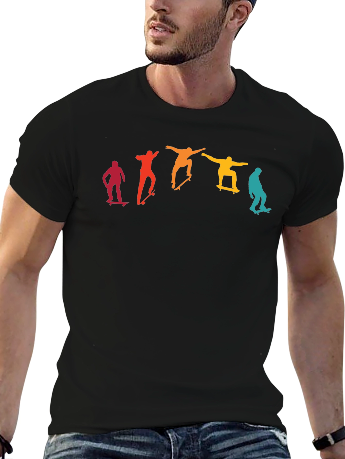 Retro Skateboarder Tee - Cool Graphic Print
