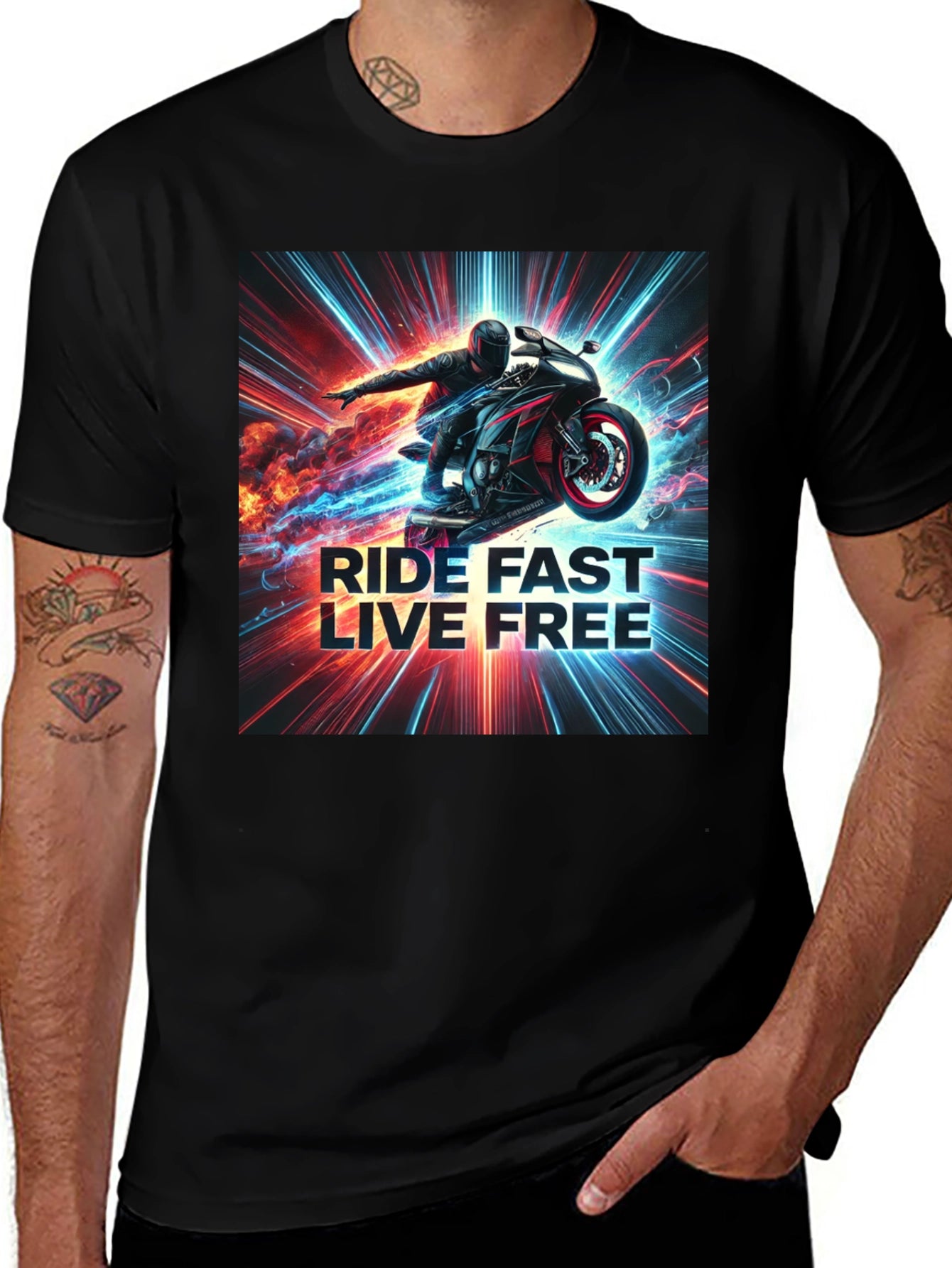 Ride Fast Live Free Graphic Tee