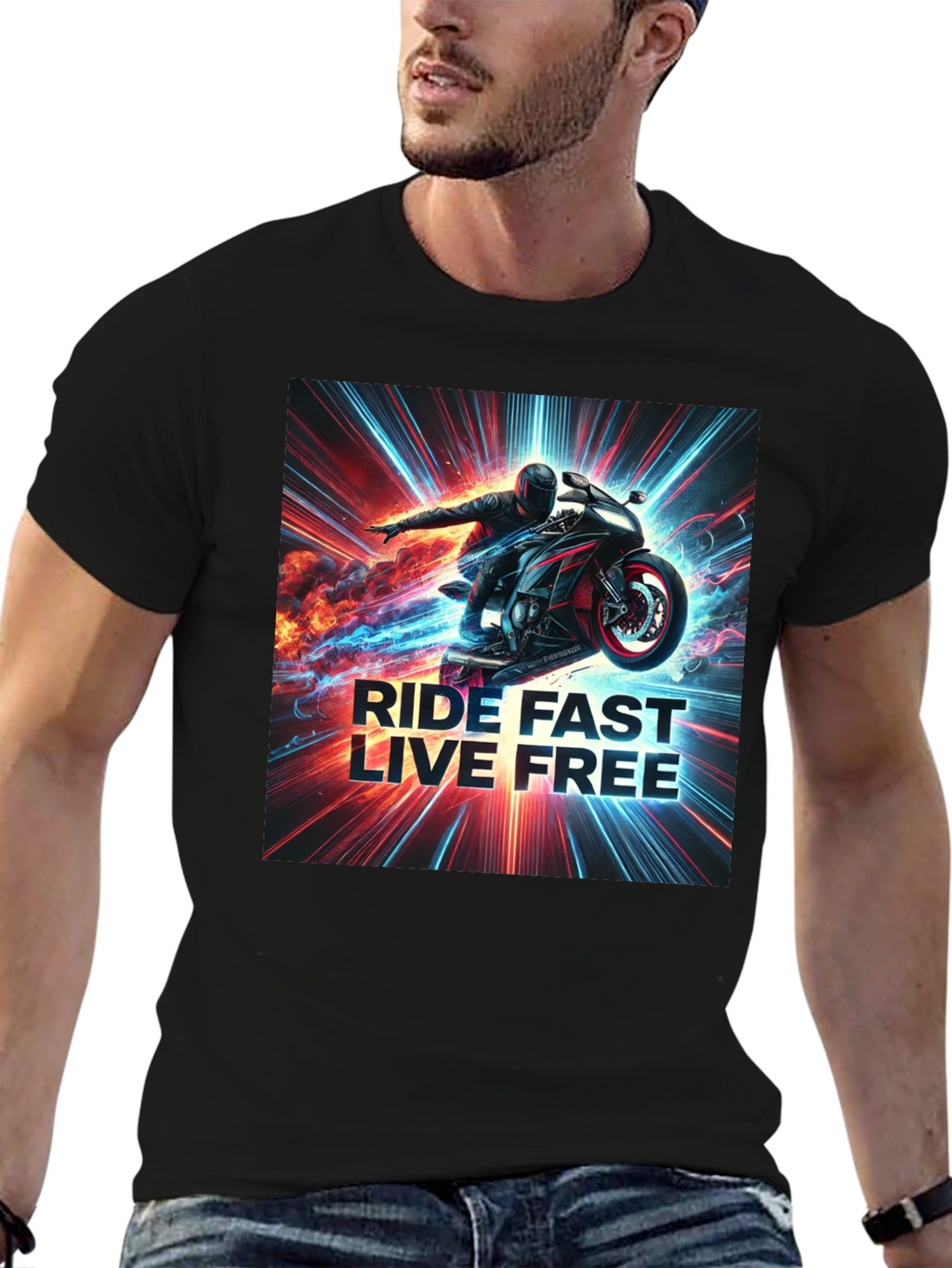 Ride Fast Live Free Graphic Tee