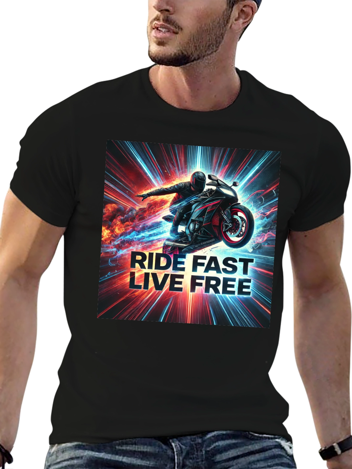 Ride Fast Live Free Graphic Tee