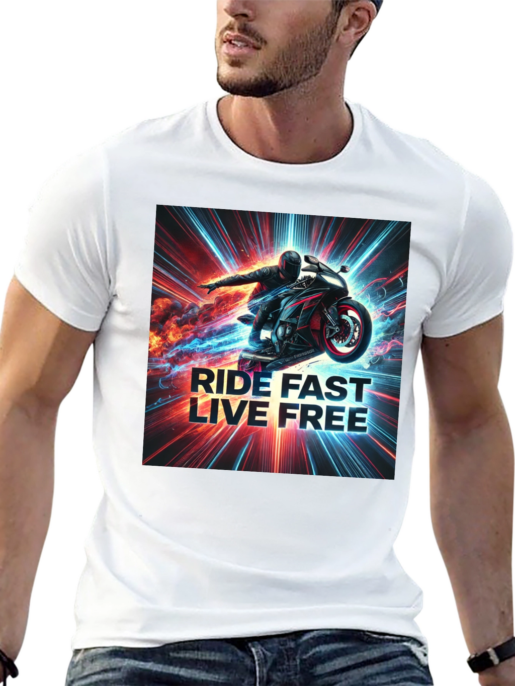 Ride Fast Live Free Graphic Tee