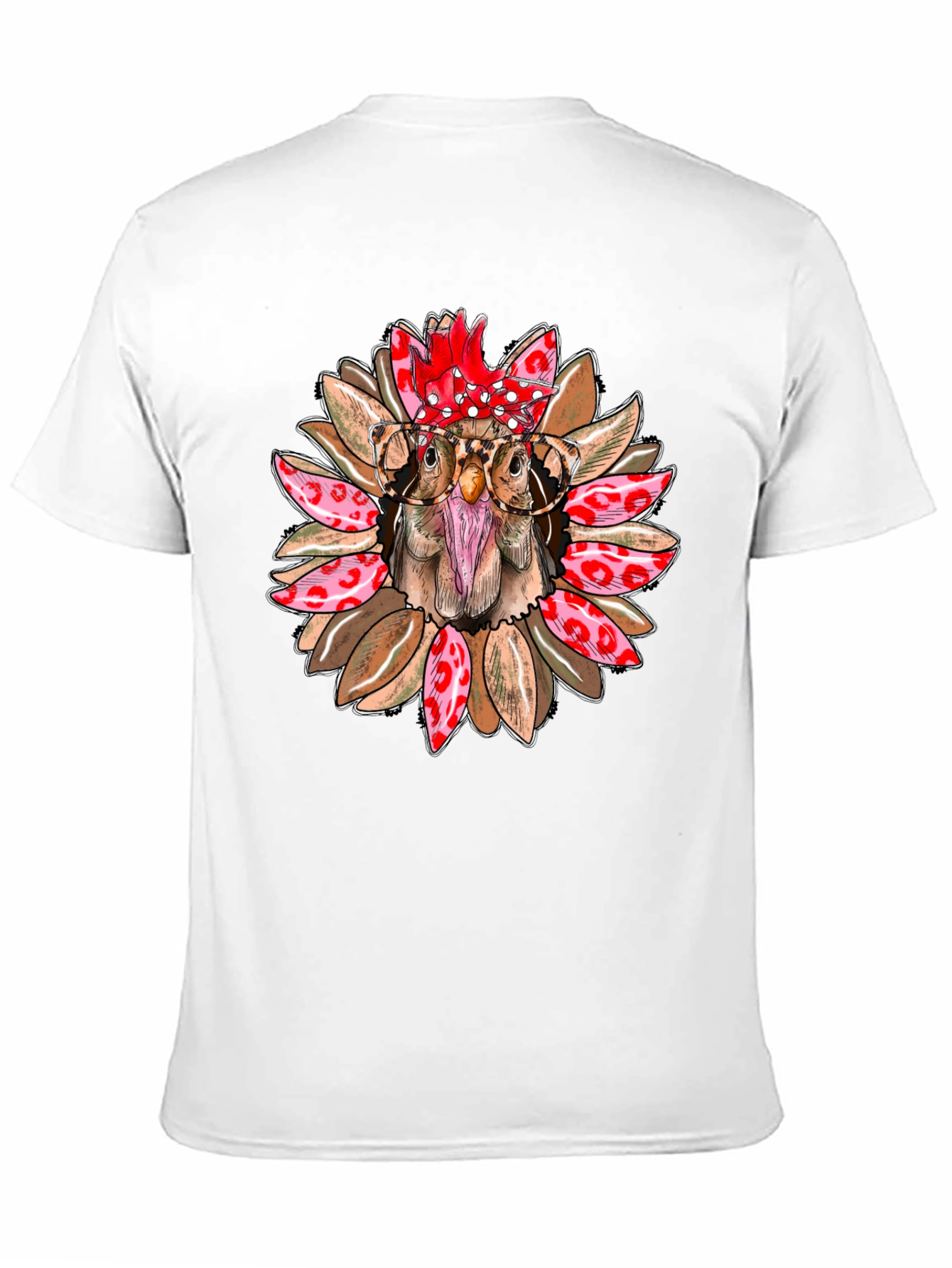 Funny Chicken with Glasses Graphic T-Shirt