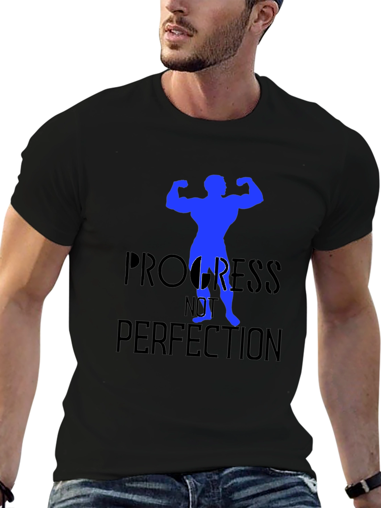 Progress Not Perfection Black T-Shirt