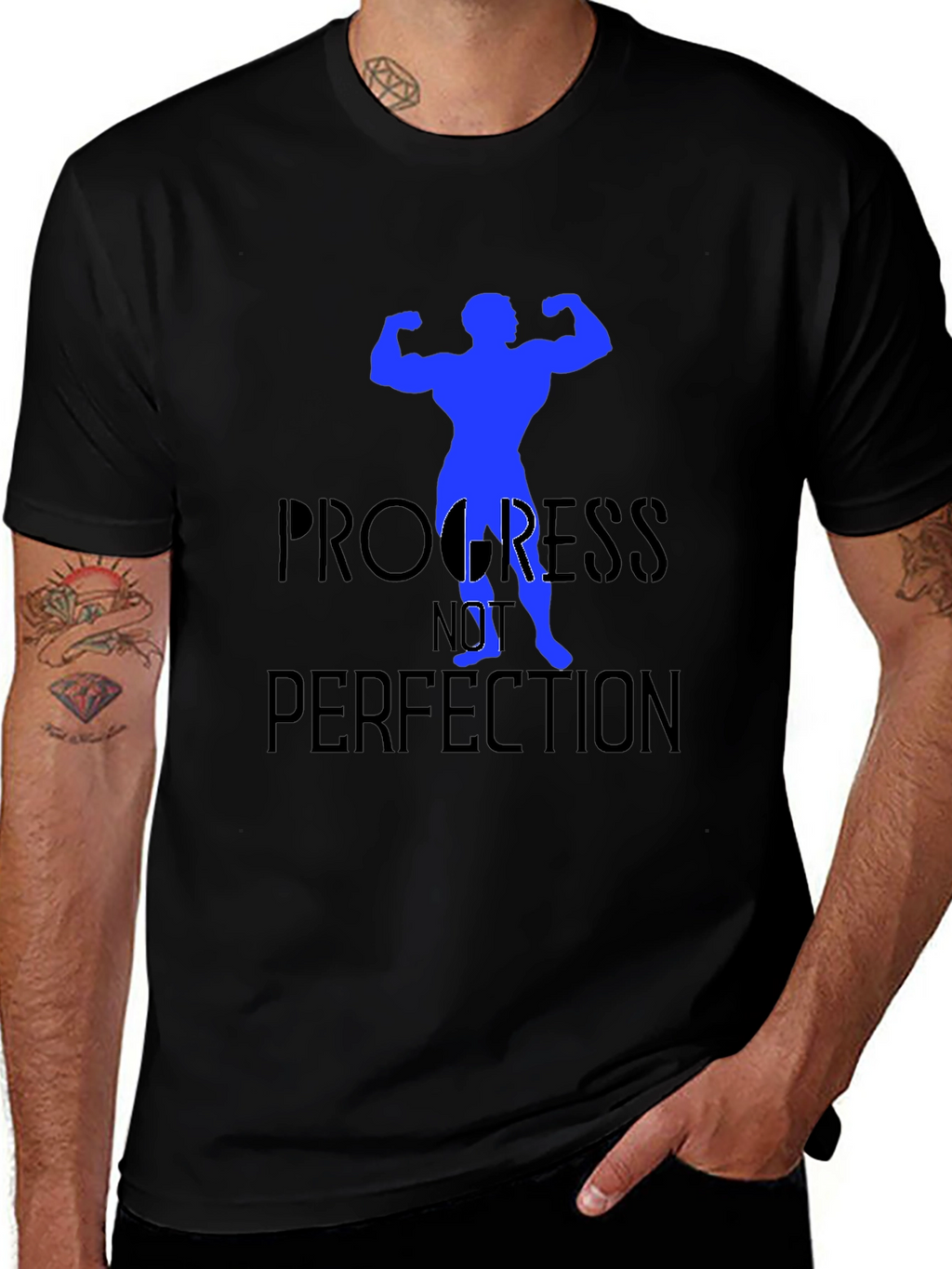 Progress Not Perfection Black T-Shirt
