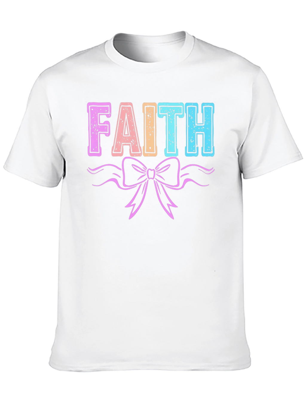 Faith T-Shirt with Bow Graphic Print