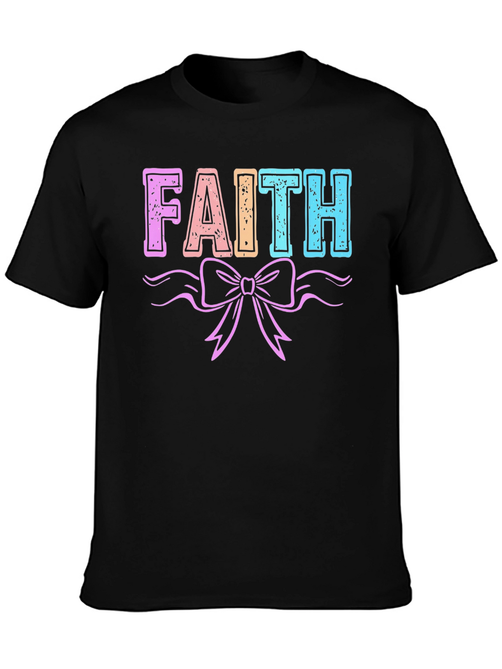 Faith T-Shirt with Bow Graphic Print