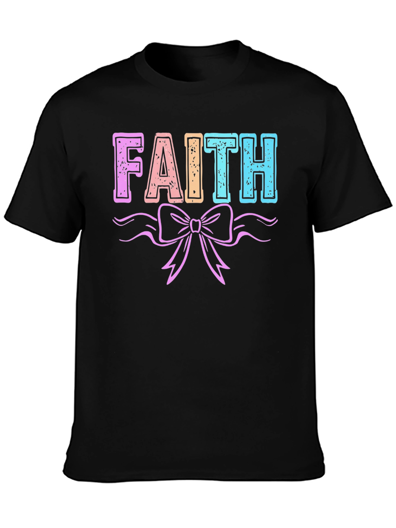 Faith T-Shirt with Bow Graphic Print