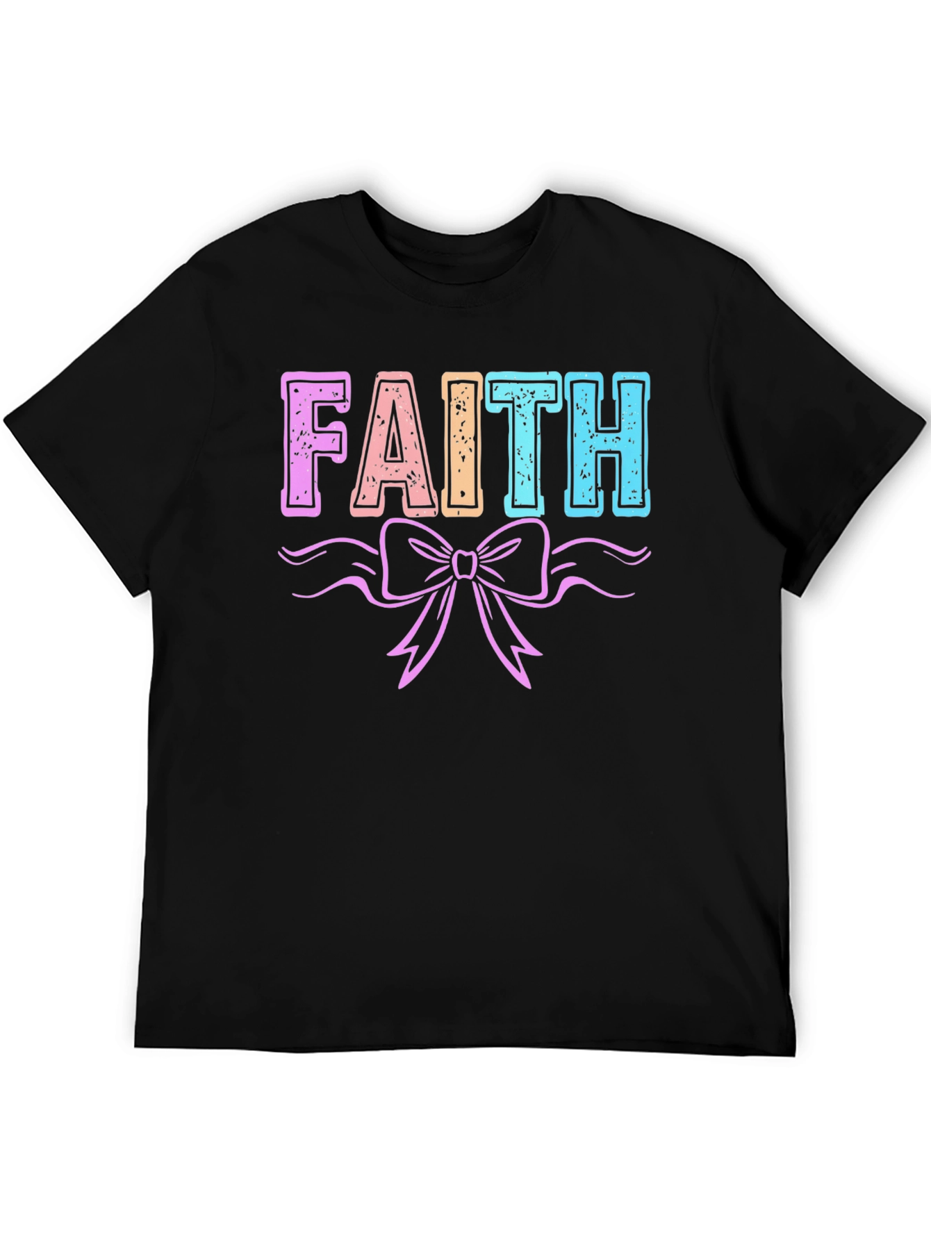 Faith T-Shirt with Bow Graphic Print