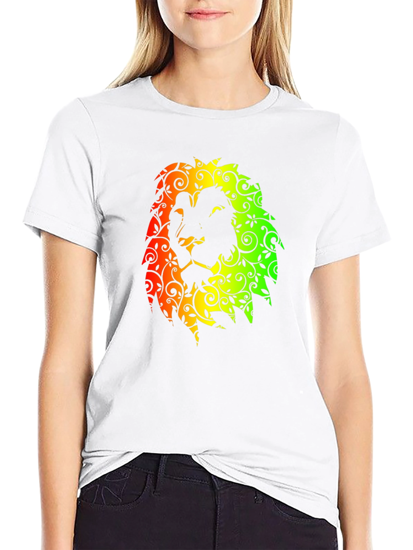 Rasta Lion Head Graphic Black T-Shirt
