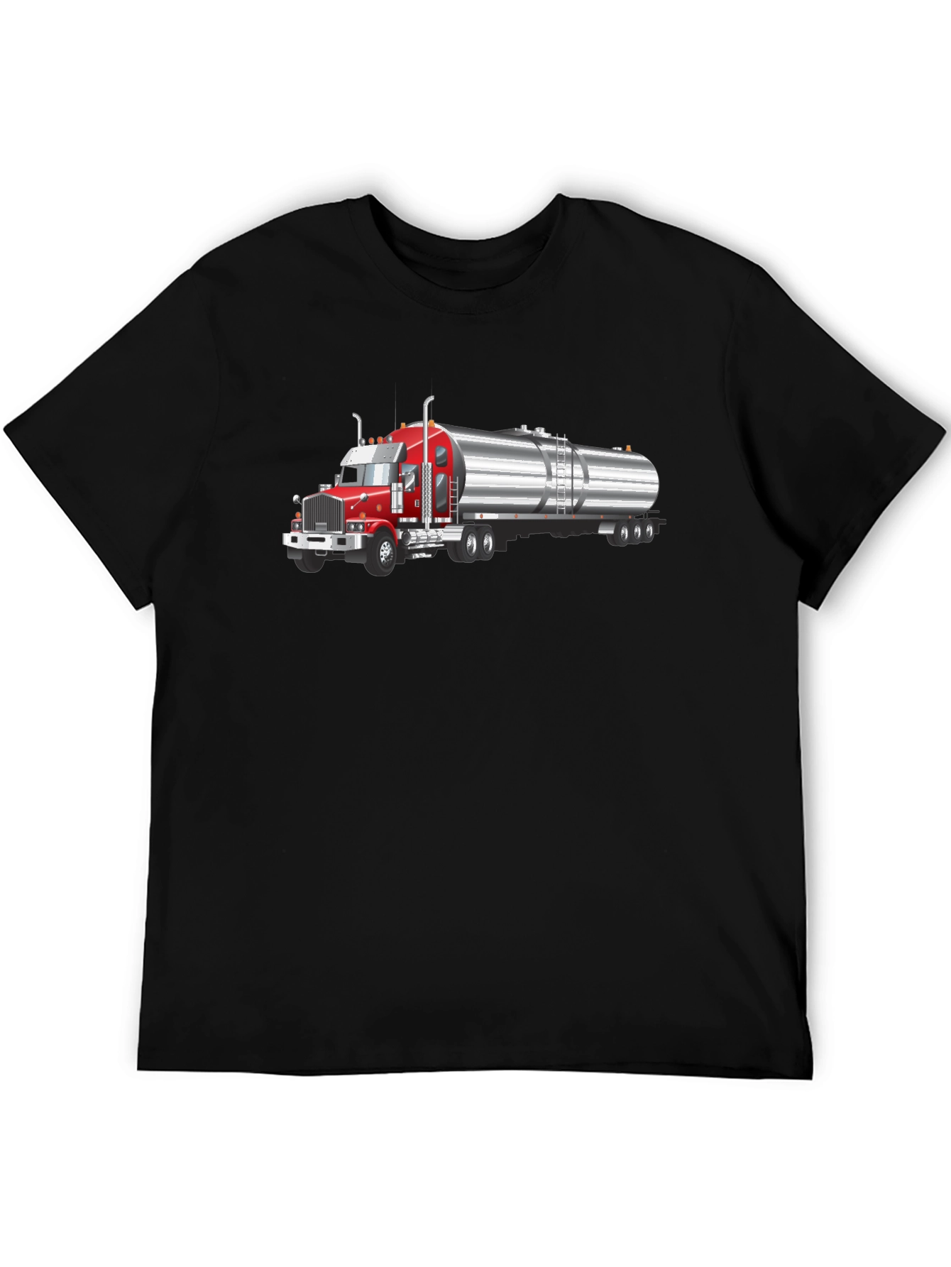 Trucker T-Shirt - Red Rig & Silver Tanker Design