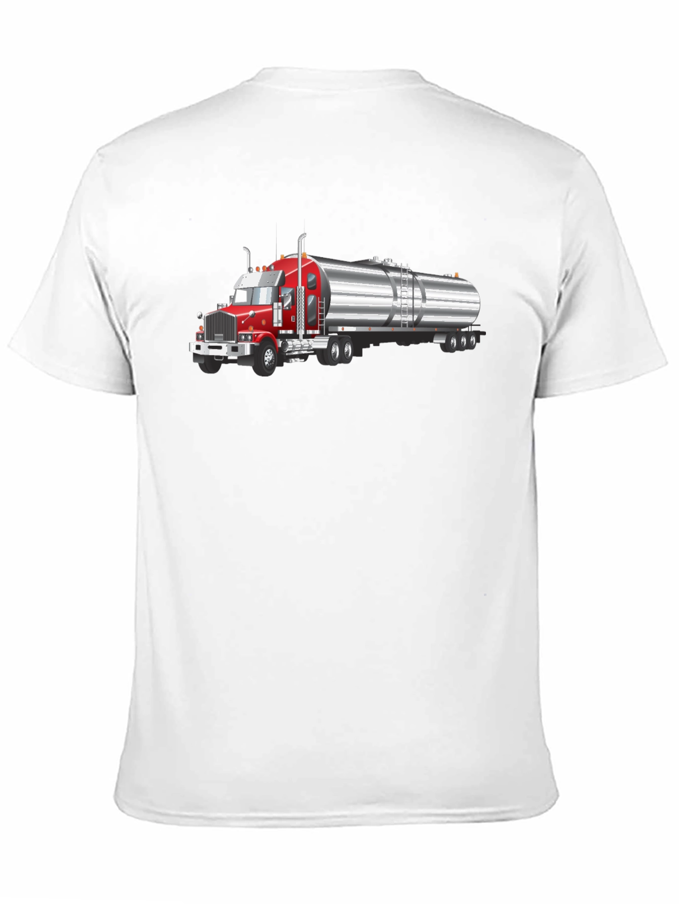 Trucker T-Shirt - Red Rig & Silver Tanker Design