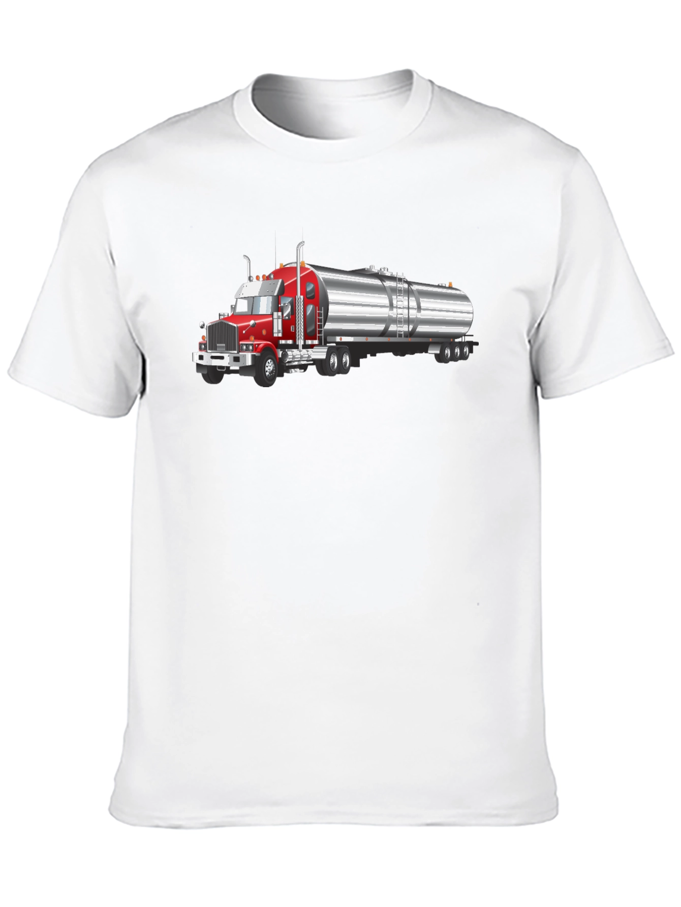 Trucker T-Shirt - Red Rig & Silver Tanker Design