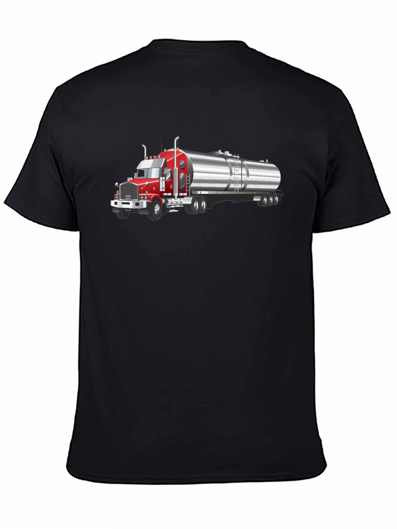 Trucker T-Shirt - Red Rig & Silver Tanker Design