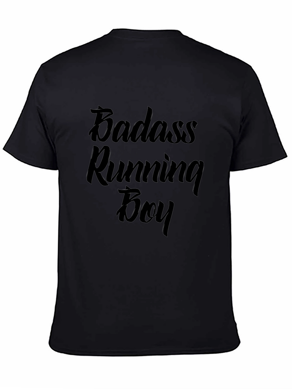 Badass Running Boy T-Shirt Black Tee