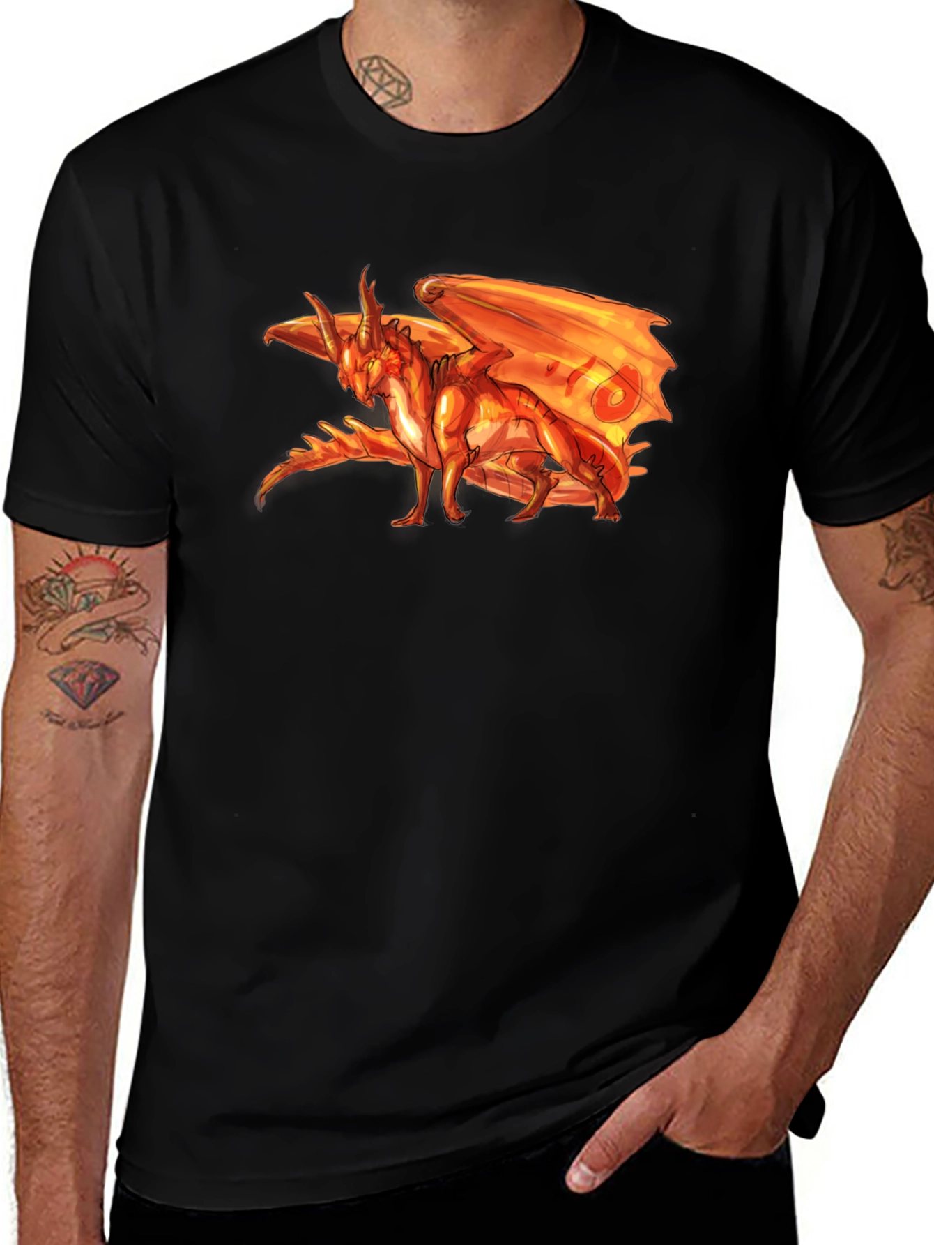Black Dragon Graphic Tee - Mens Short Sleeve