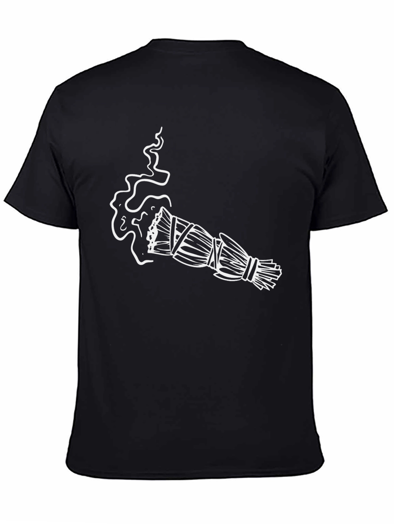 Sage Smudge Stick Graphic Tee - Black Cotton T-Shirt