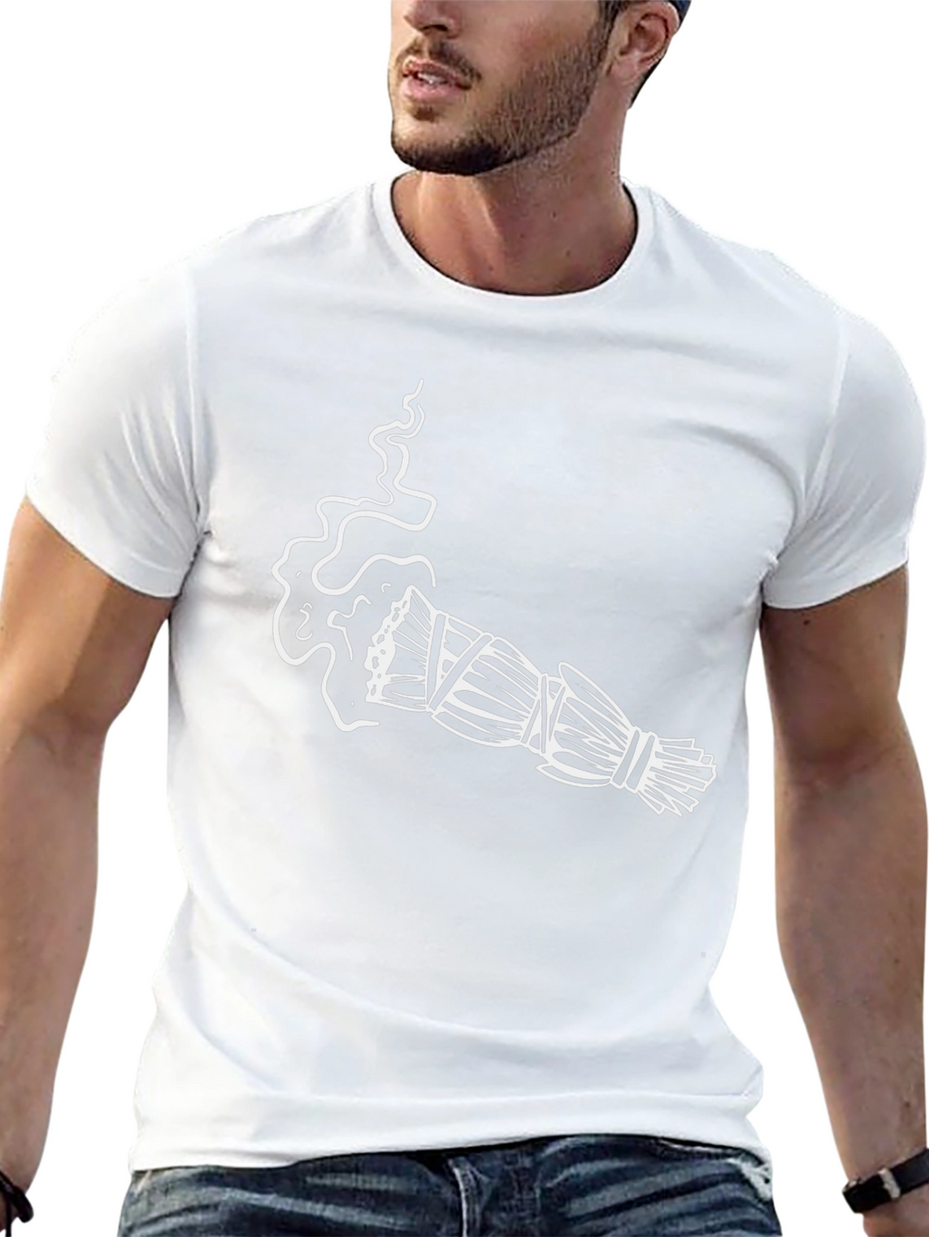 Sage Smudge Stick Graphic Tee - Black Cotton T-Shirt