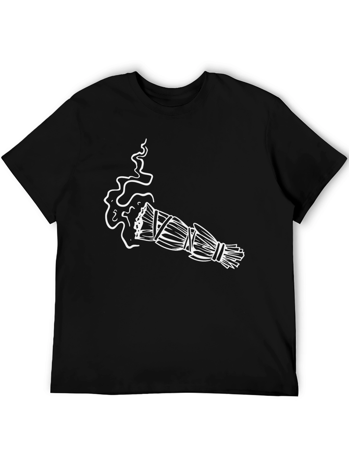 Sage Smudge Stick Graphic Tee - Black Cotton T-Shirt