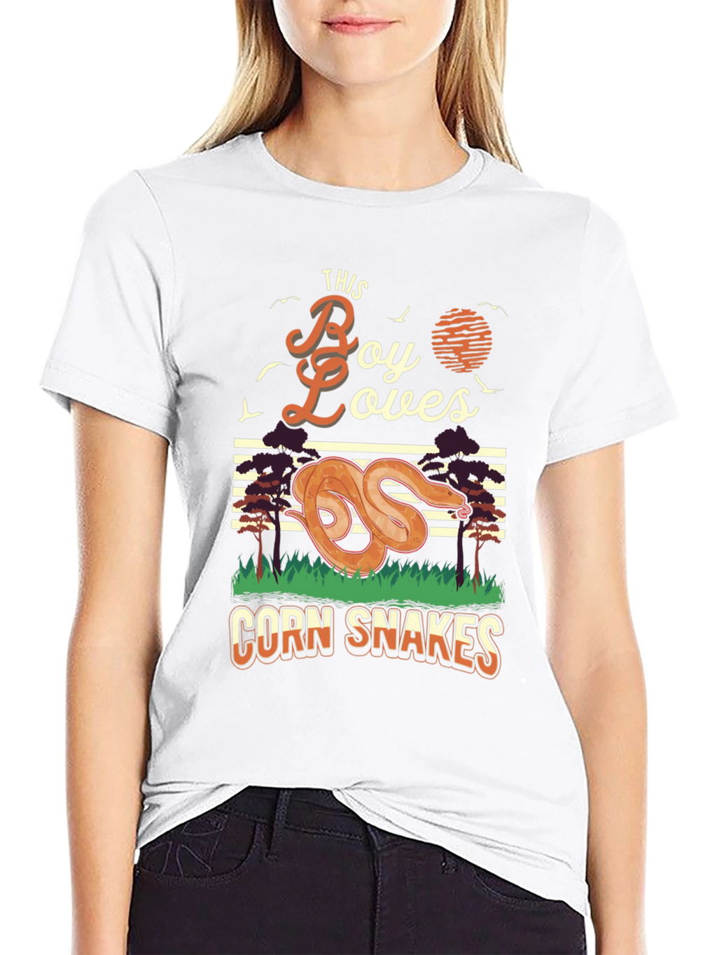 Boy Loves Corn Snakes Graphic T-Shirt