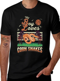 Boy Loves Corn Snakes Graphic T-Shirt