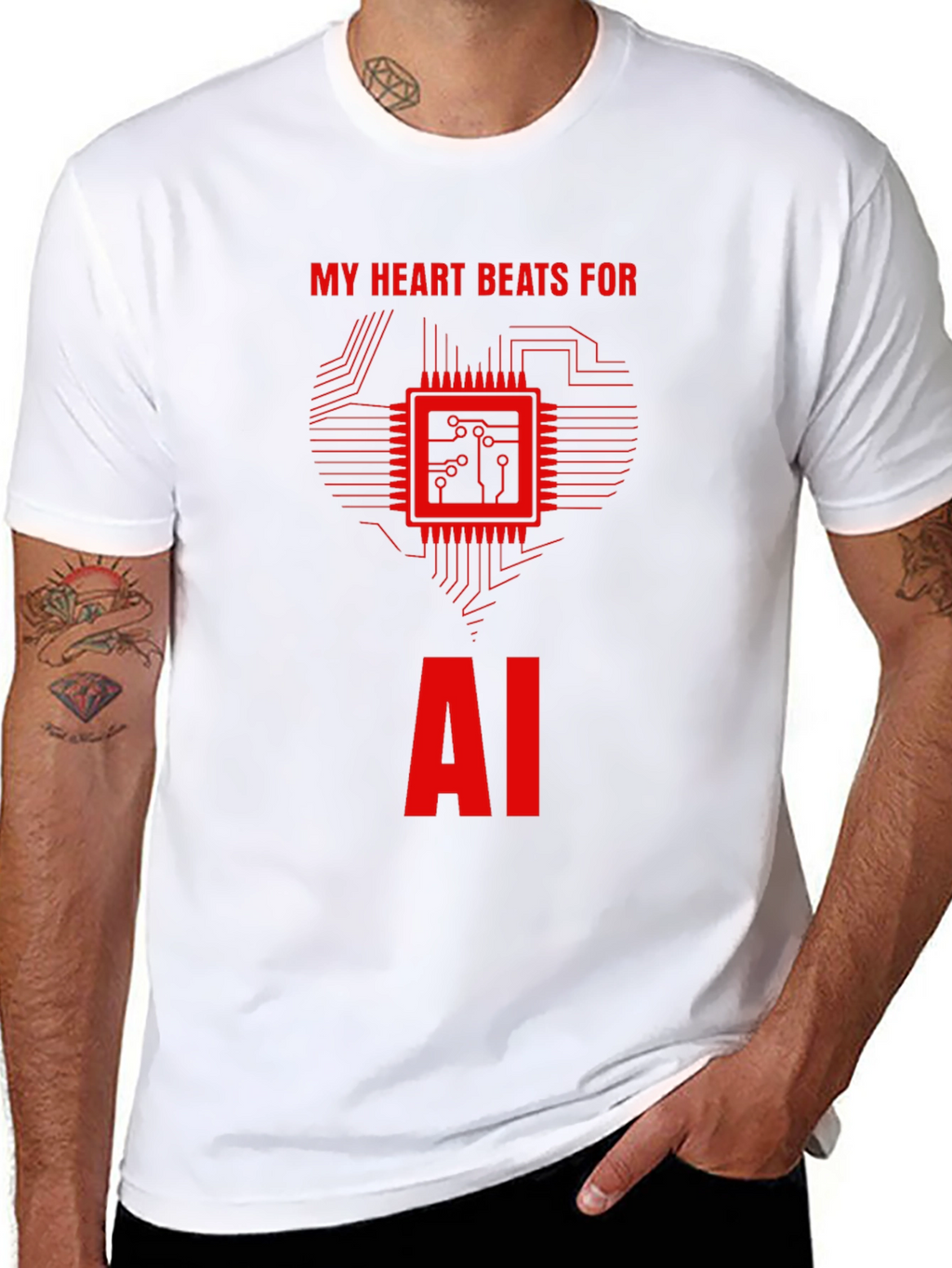 AI Heartbeat T-Shirt - Tech Enthusiast Tee