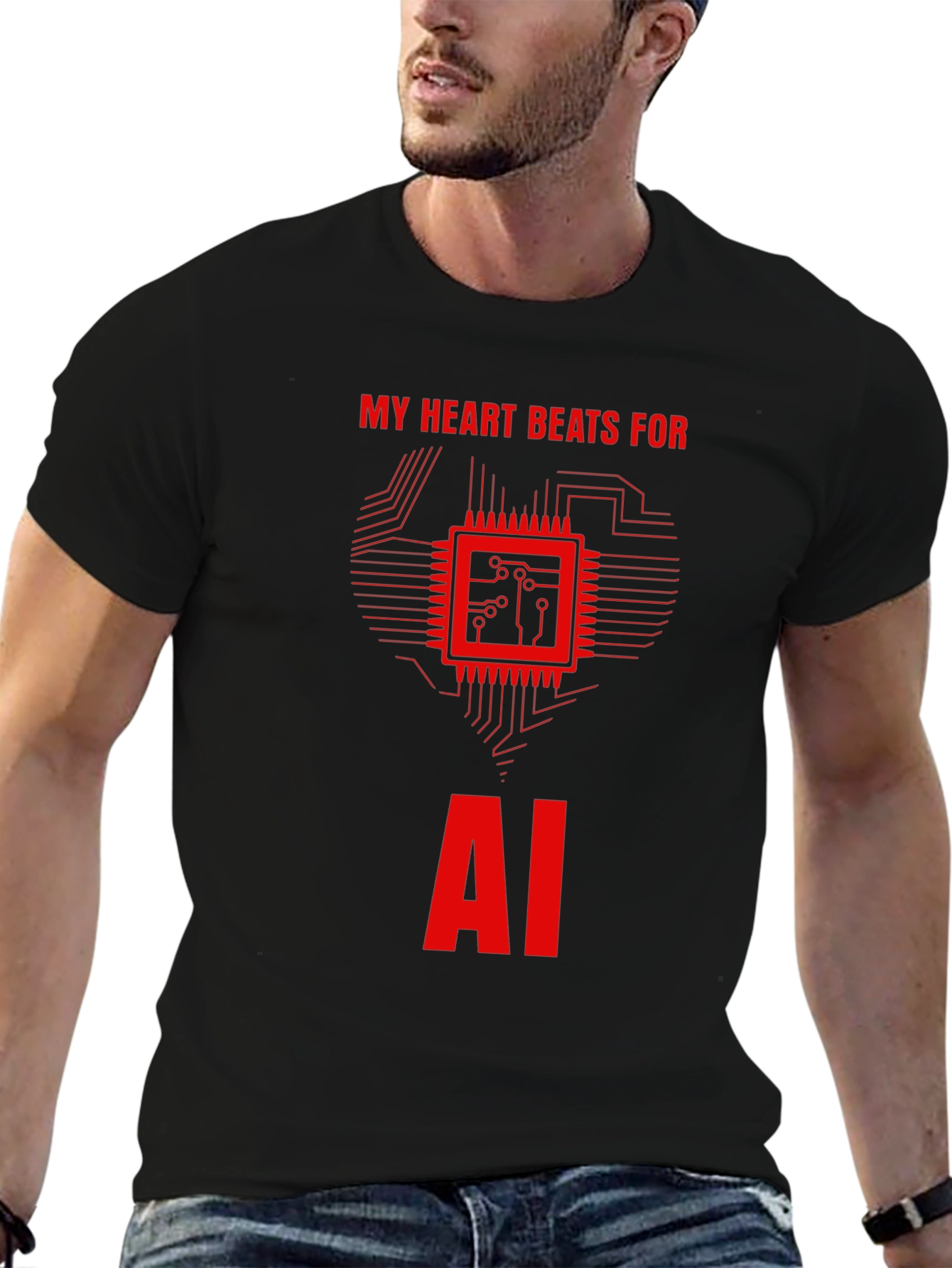 AI Heartbeat T-Shirt - Tech Enthusiast Tee