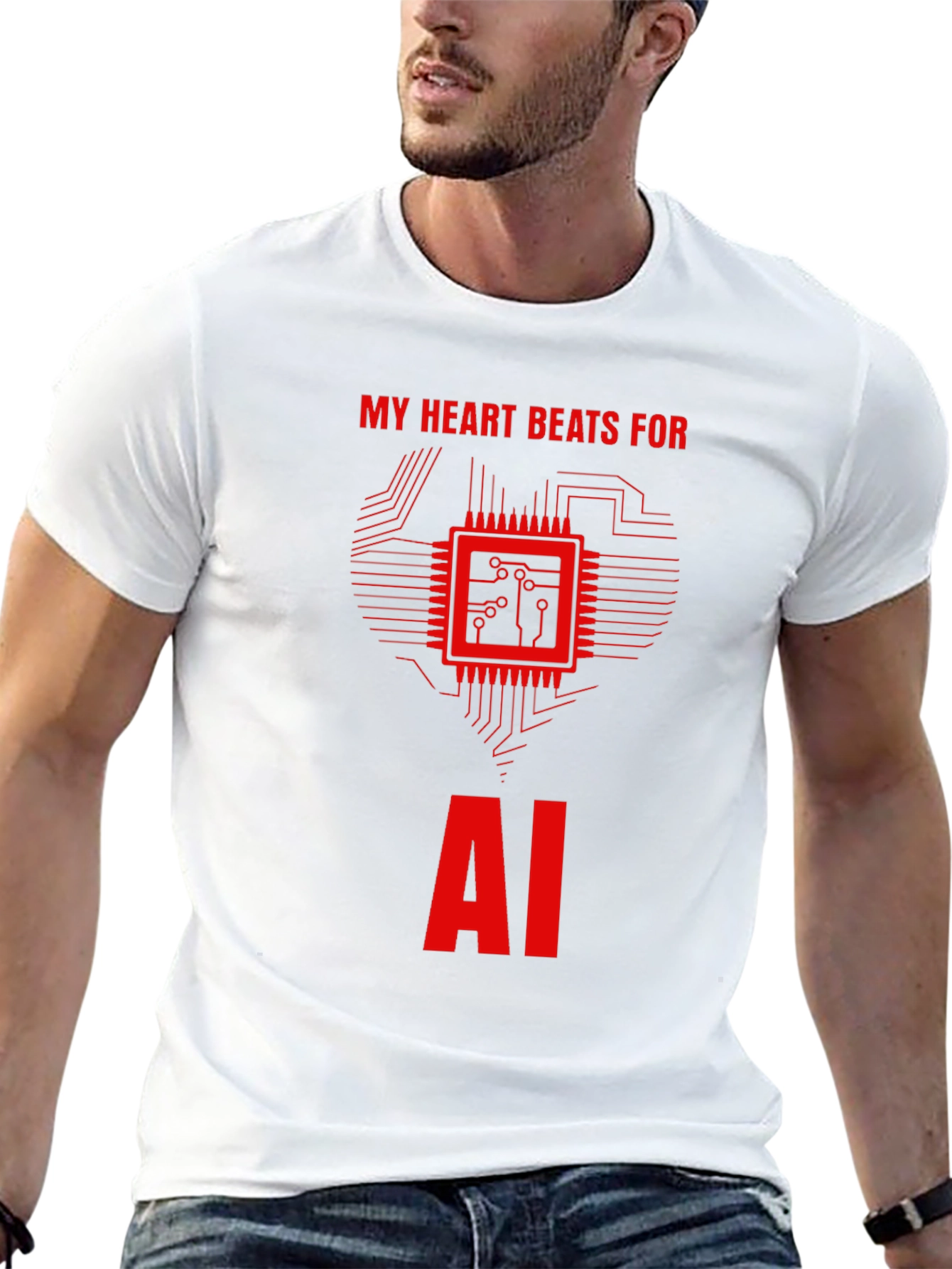 AI Heartbeat T-Shirt - Tech Enthusiast Tee