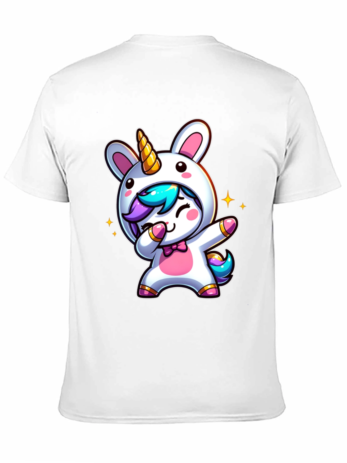 Cute Unicorn Dab Black T-Shirt
