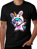 Cute Unicorn Dab Black T-Shirt