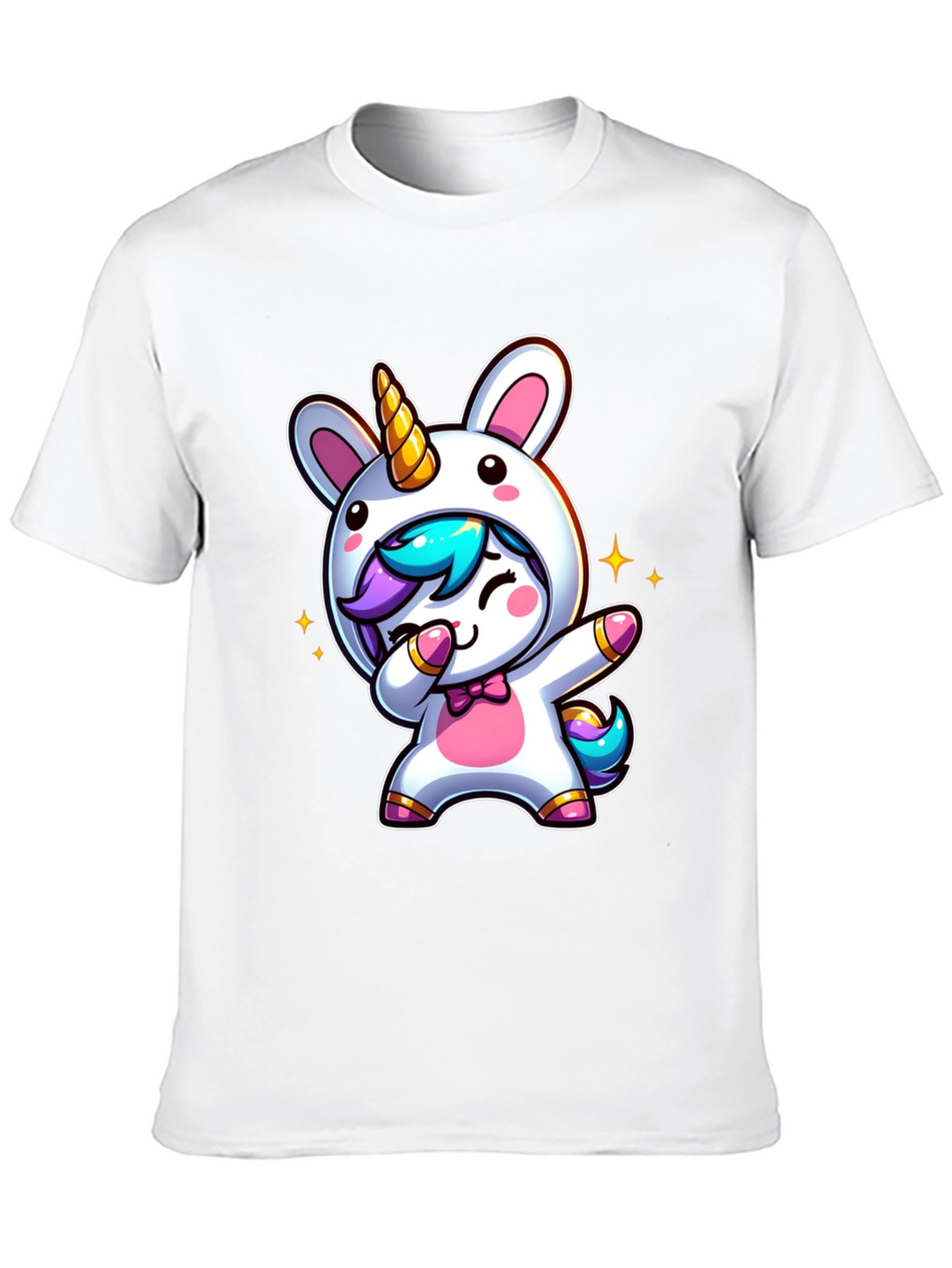 Cute Unicorn Dab Black T-Shirt
