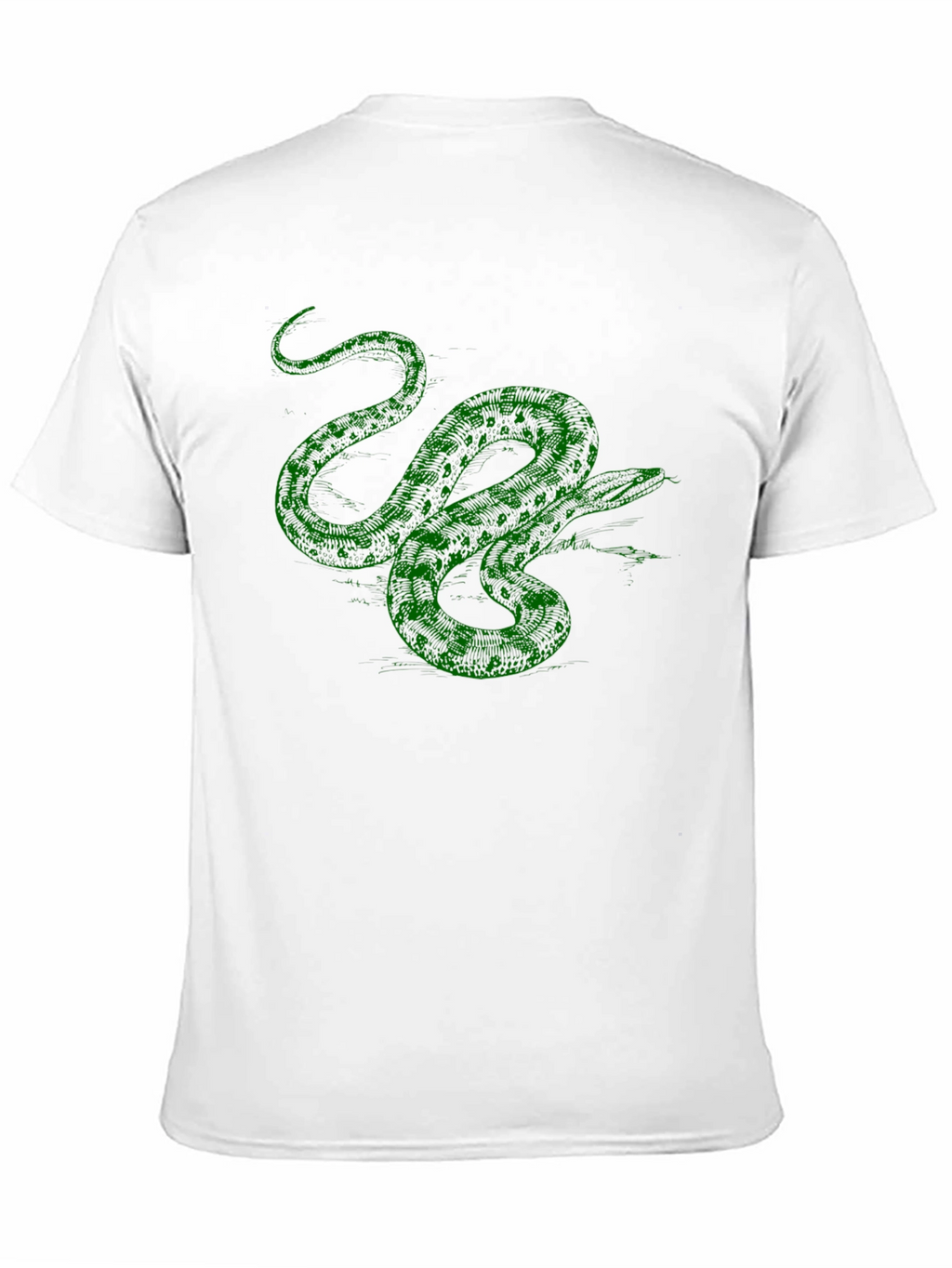 Green Snake Graphic Print Black T-Shirt