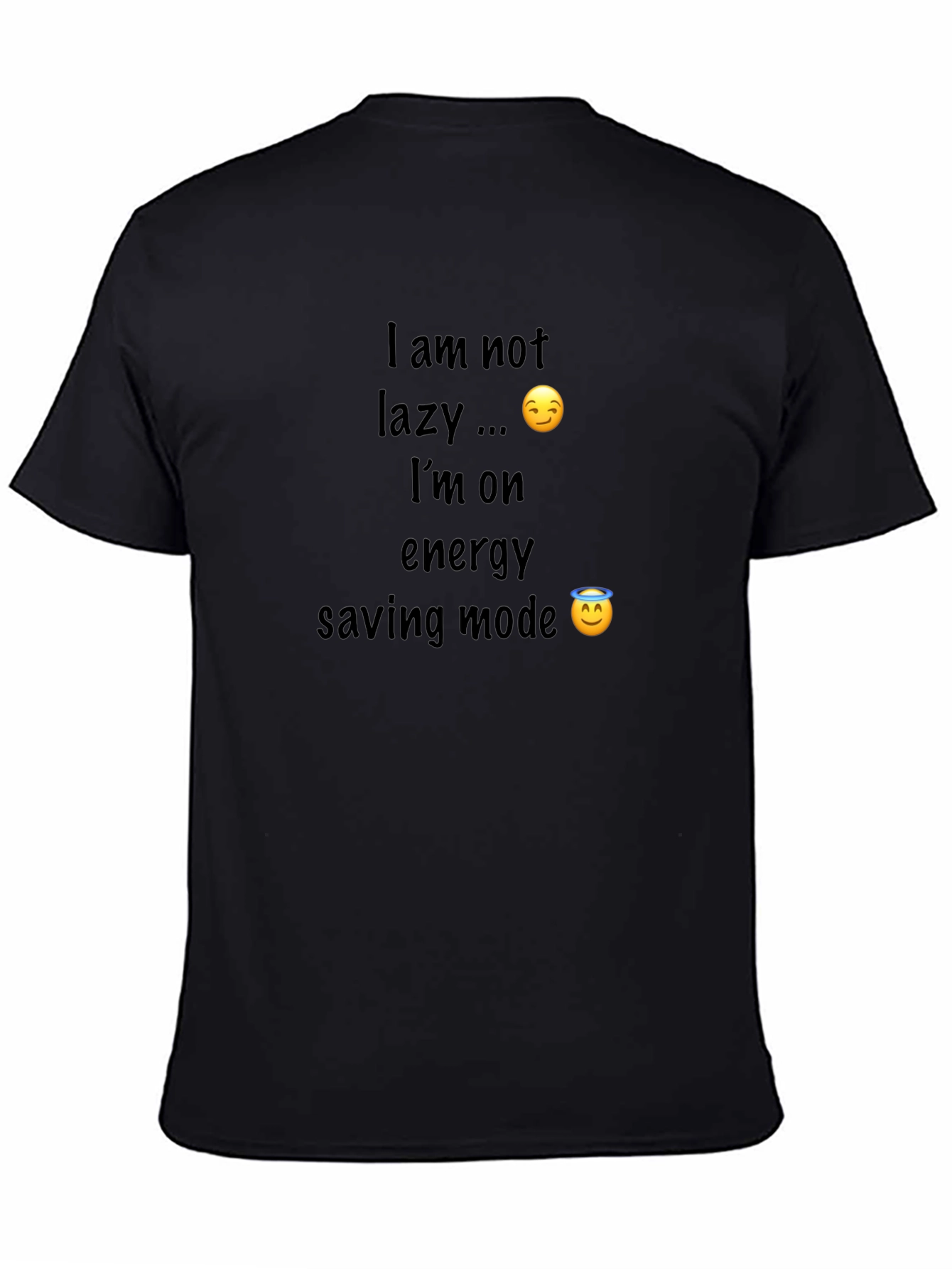 Funny Energy Saving Mode Black T-Shirt
