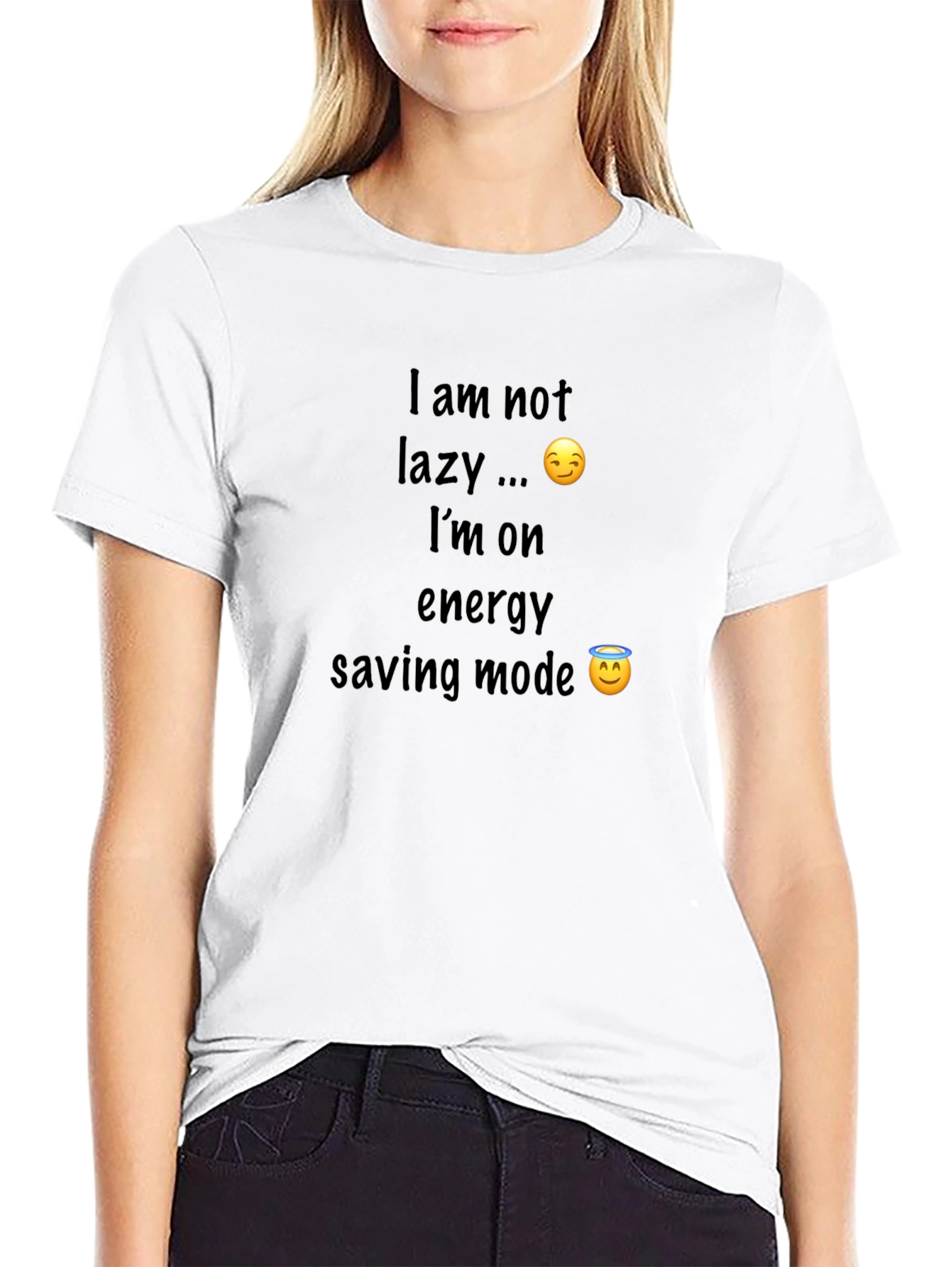 Funny Energy Saving Mode Black T-Shirt
