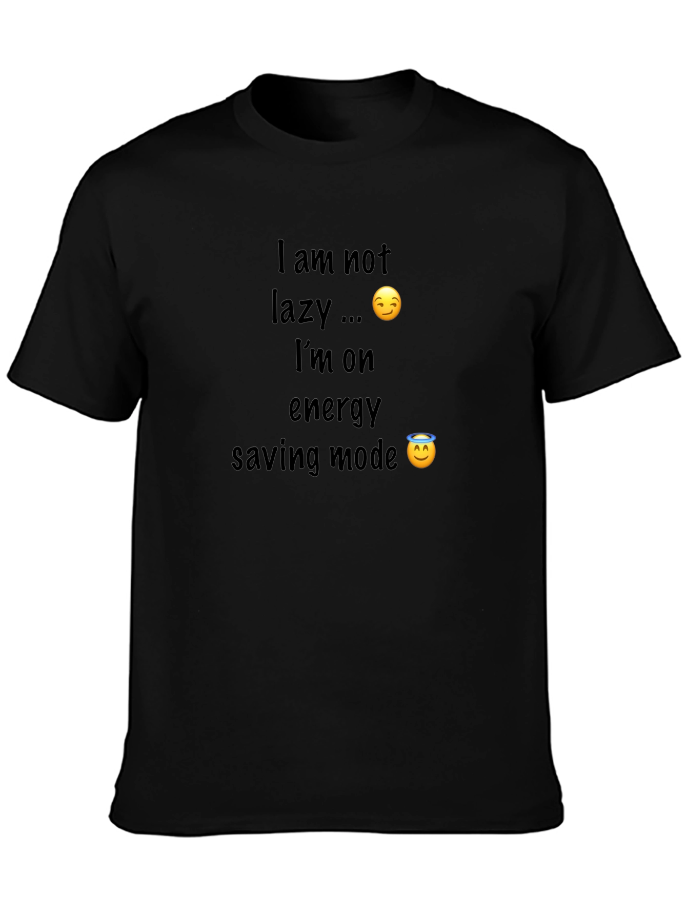 Funny Energy Saving Mode Black T-Shirt
