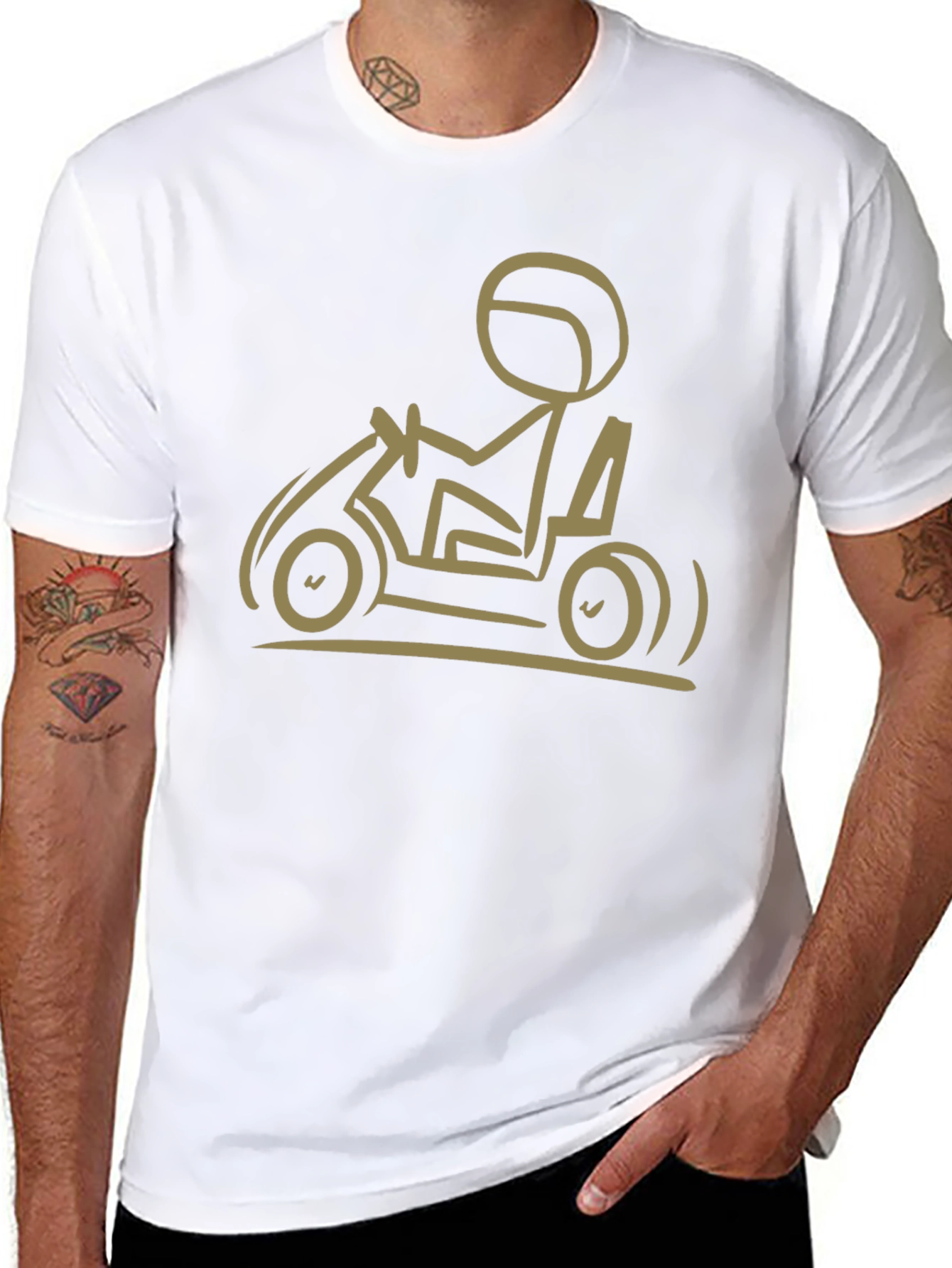Go-Karting T-Shirt: Stick Figure Racer Tee