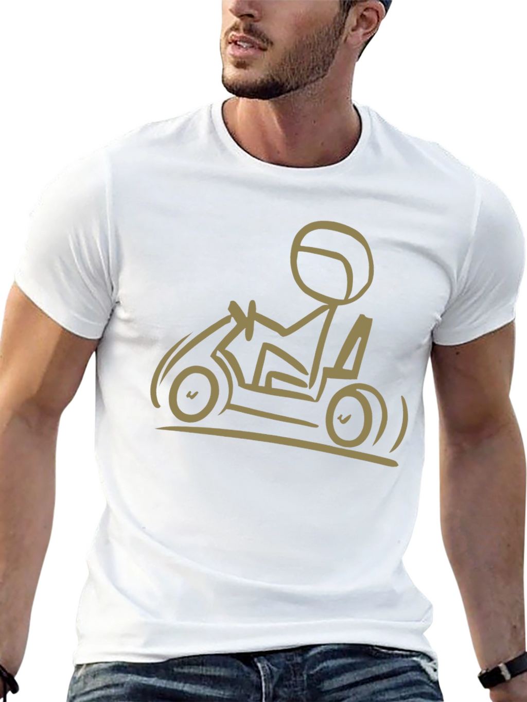 Go-Karting T-Shirt: Stick Figure Racer Tee
