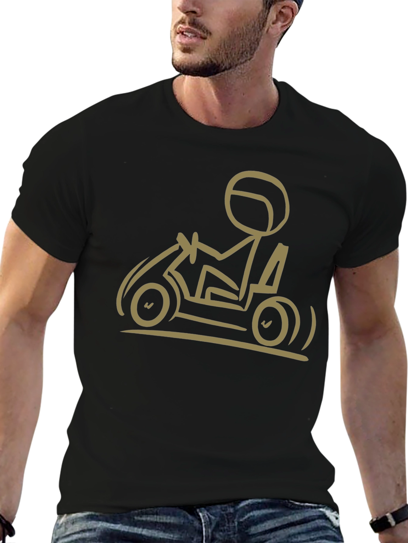 Go-Karting T-Shirt: Stick Figure Racer Tee