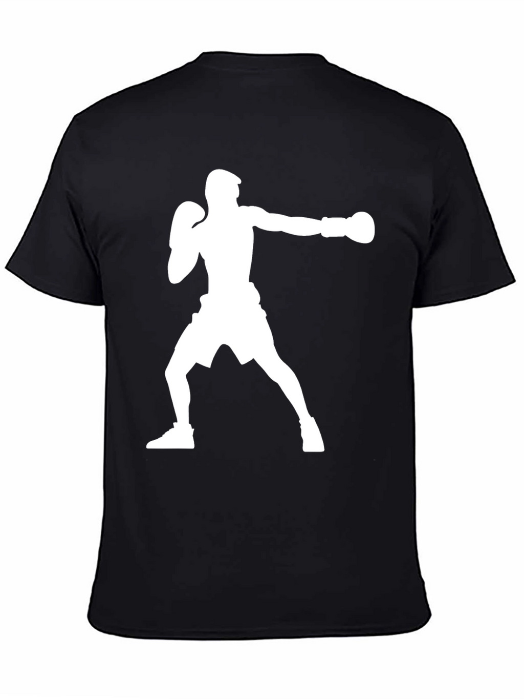 Boxing Silhouette Graphic T-Shirt - Black