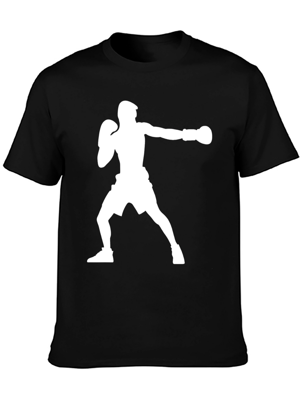 Boxing Silhouette Graphic T-Shirt - Black