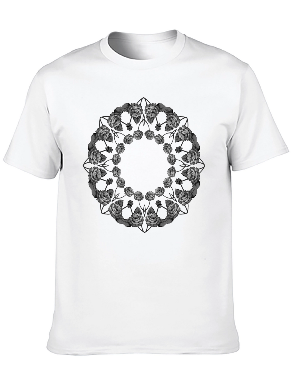 Floral Mandala Graphic Tee - Black