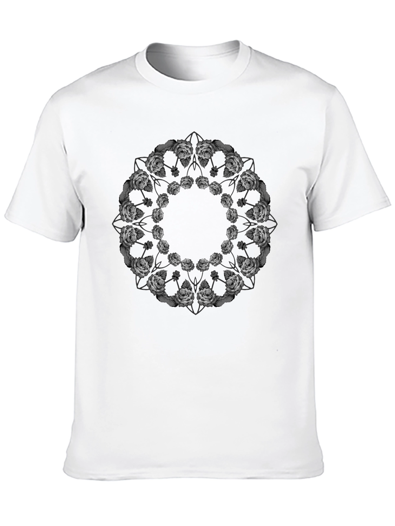 Floral Mandala Graphic Tee - Black