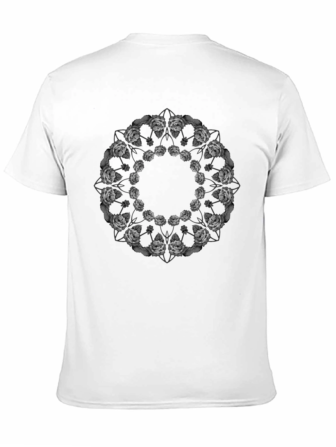 Floral Mandala Graphic Tee - Black