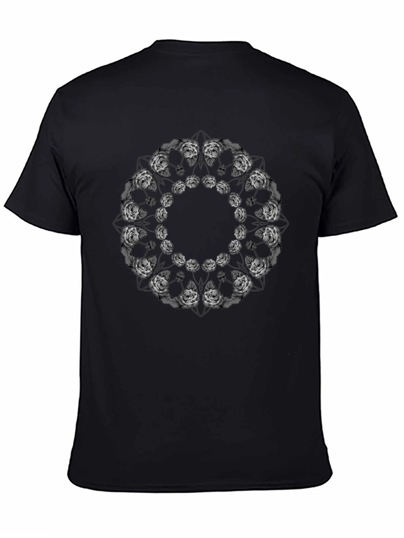 Floral Mandala Graphic Tee - Black