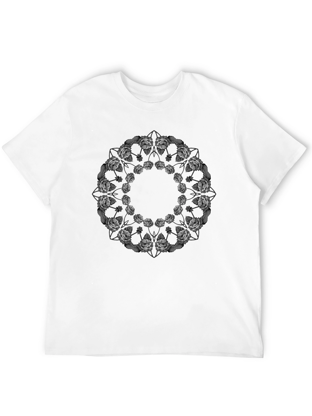 Floral Mandala Graphic Tee - Black
