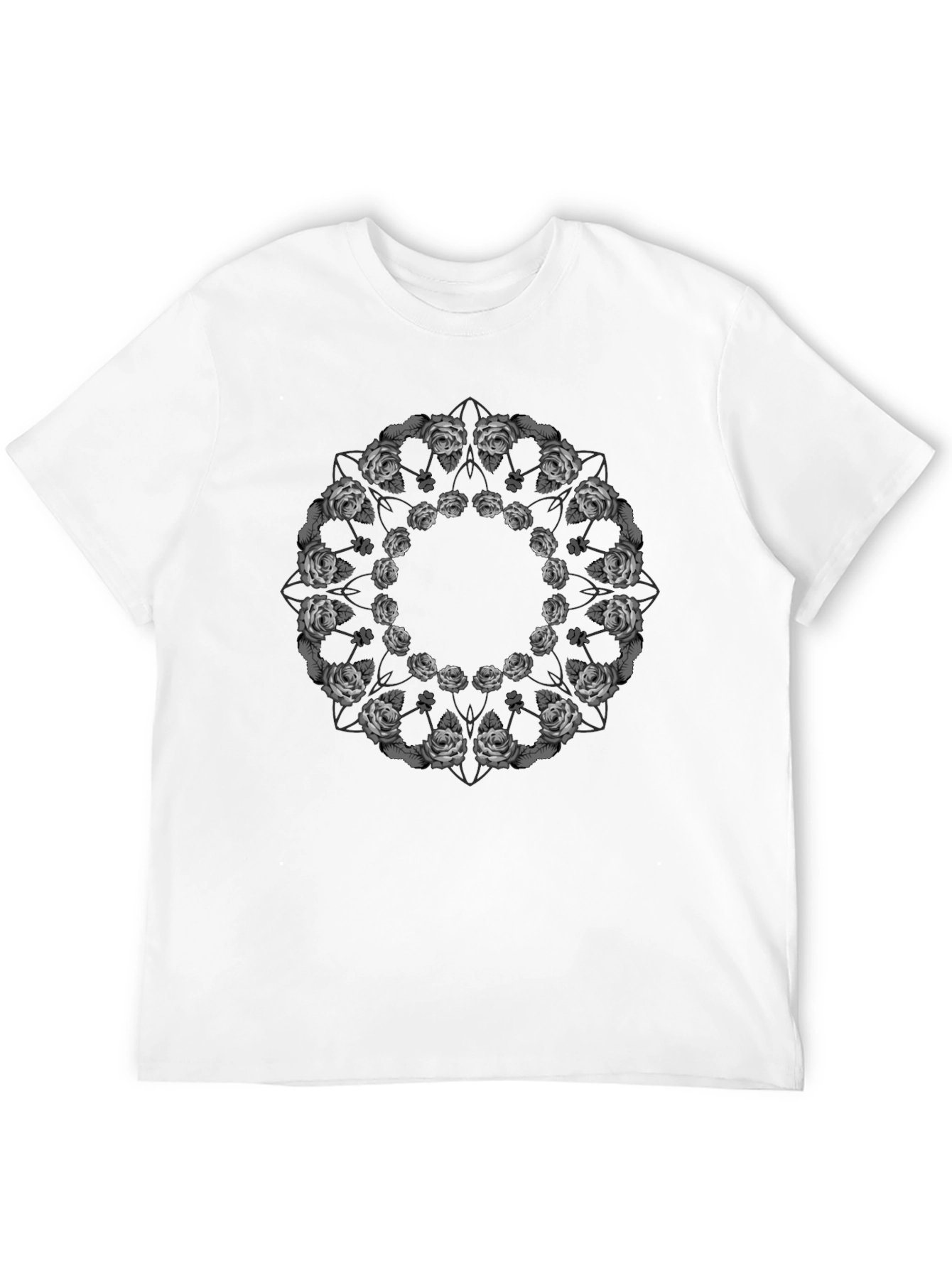 Floral Mandala Graphic Tee - Black