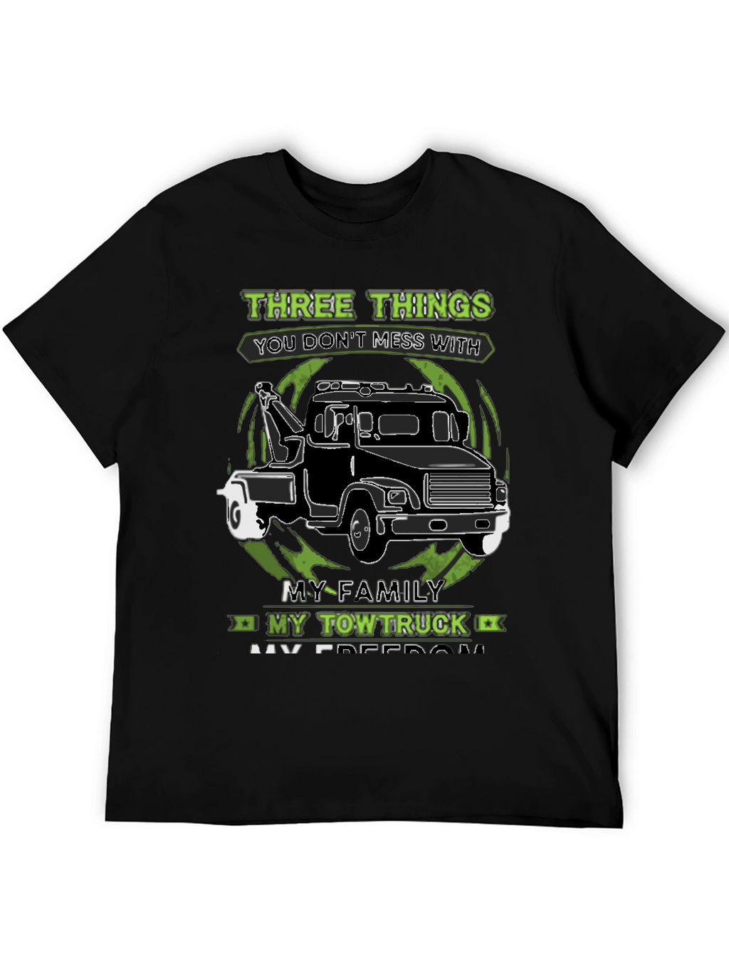 Mens Three Things Graphic Tee - Tow Truck Design