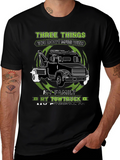 Mens Three Things Graphic Tee - Tow Truck Design